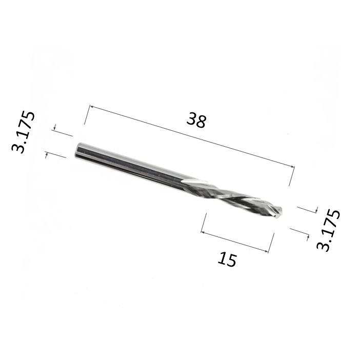 Фото фреза компрессионная спиральная двухзаходная (по дереву, композиту, пластику) djtol aa2flx3.15 в Москве и Московской области