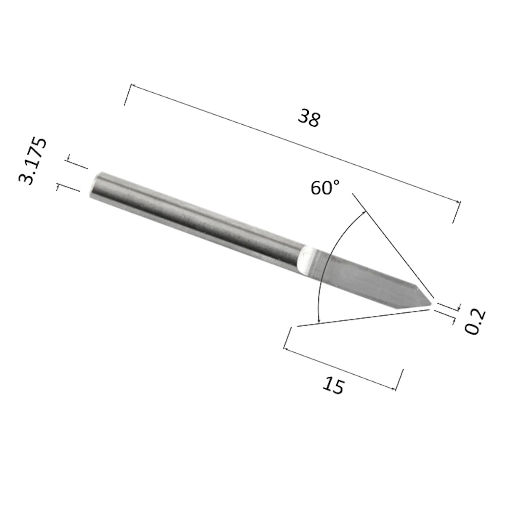 Фото гравер прямой конусный однозаходный по акрилу, дереву, композиту (акп) djtol aj3.6002 в Москве и Московской области