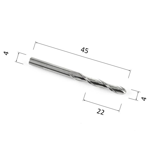 Фото фреза спиральная цилиндрическая двухзаходная по акрилу, дереву, композиту (акп) djtol a2qx422 в Москве и Московской области