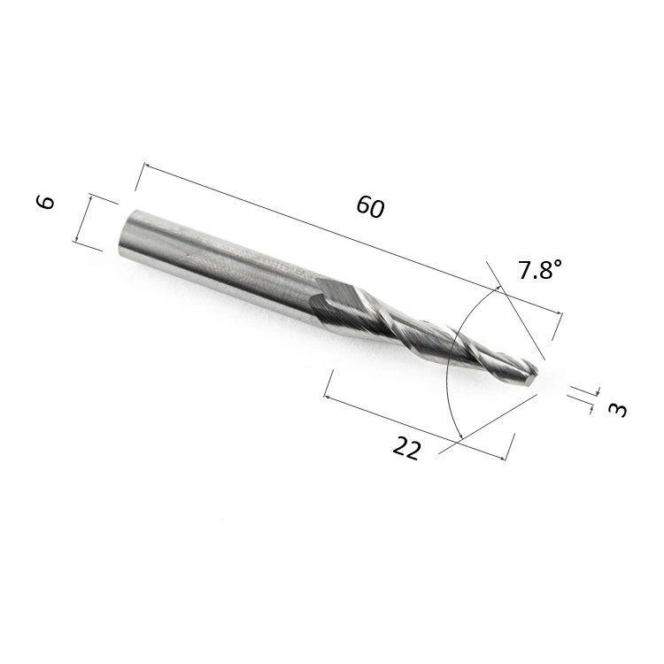 Фото фреза спиральная конусная двухзаходная по акрилу, дереву, композиту (акп) djtol nx2lx62230 в Москве и Московской области