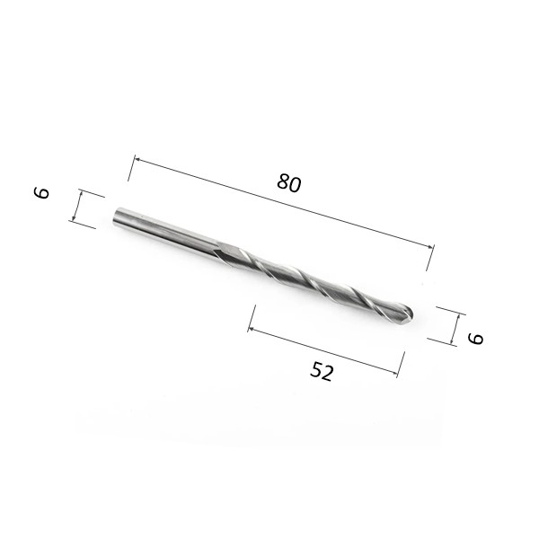Фото фреза спиральная цилиндрическая двухзаходная по акрилу, дереву, композиту (акп) djtol a2qx652 в Москве и Московской области