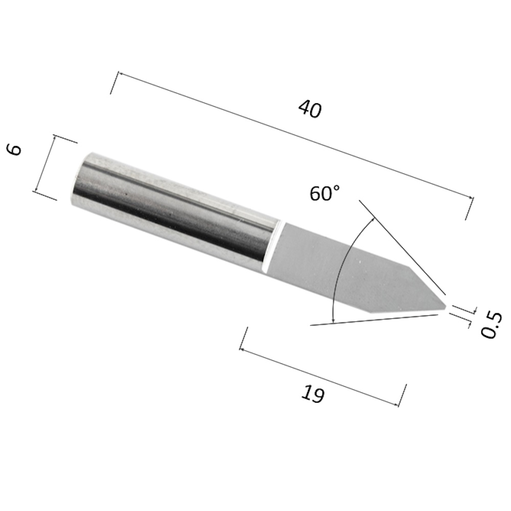 Фото гравер прямой конусный однозаходный по акрилу, дереву, композиту (акп) djtol aj6.6005 в Москве и Московской области