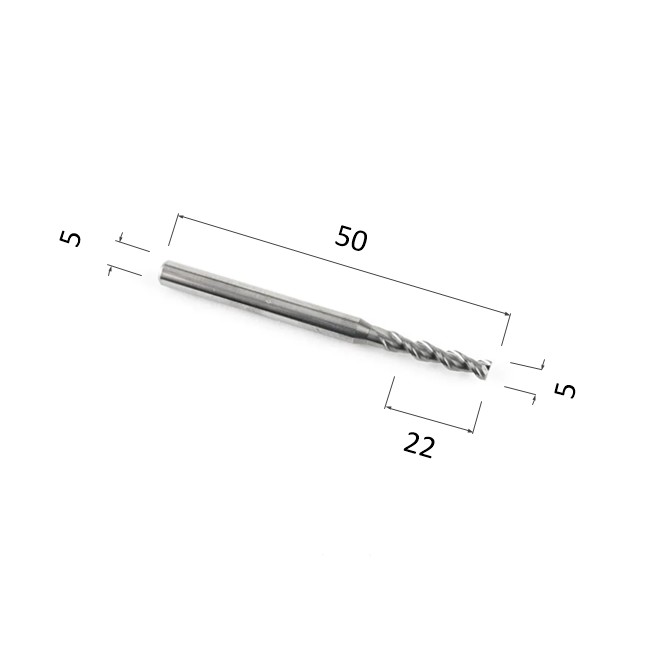 Фото фреза djtol n1lxd5.22 спиральная однозаходная стружка вниз (по дереву, композиту (акп), пластику) в Москве и Московской области