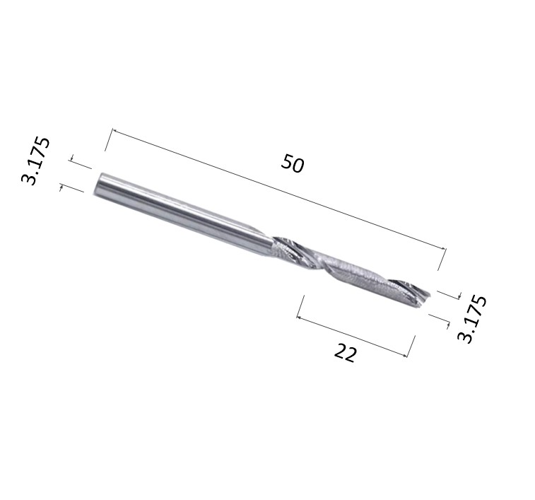 Фото фреза спиральная цилиндрическая однозаходная по алюминию, композиту (акп), меди djtol al1lx3.22 в Москве и Московской области