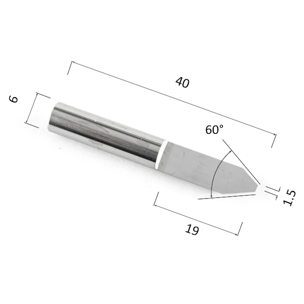 Фото гравер прямой конусный однозаходный по акрилу, дереву, композиту (акп) djtol nj6.6015 в Москве и Московской области