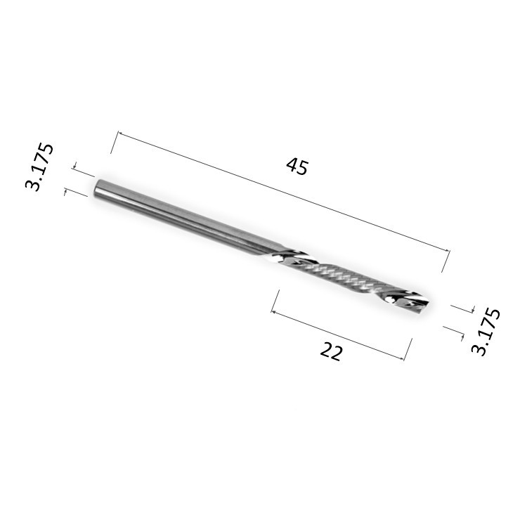 Фото фреза спиральная однозаходная стружка вниз (по дереву, композиту, пластику) djtol aa1lxd3.22 в Москве и Московской области