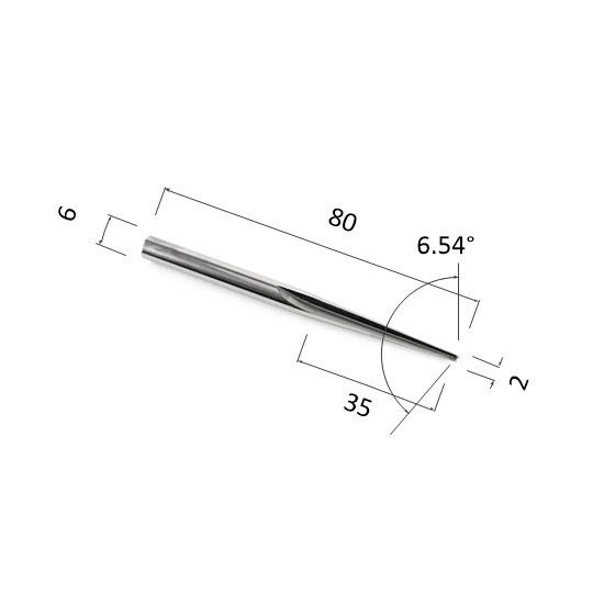Фото фреза прямая  конусная двухзаходная по акрилу, дереву, композиту (акп) djtol n2zxj6352080 в Москве и Московской области