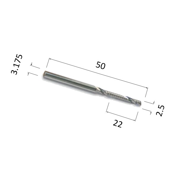 Фото фреза спиральная цилиндрическая однозаходная по акрилу, дереву, композиту (акп) djtol n1lx3.2.522 в Москве и Московской области
