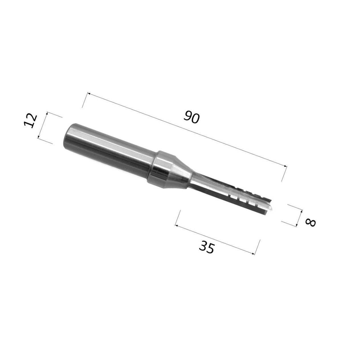 Фото фреза tct со стружколомом прямая цилиндрическая трехзаходная по акрилу, дереву, композиту (акп) djto в Москве и Московской области