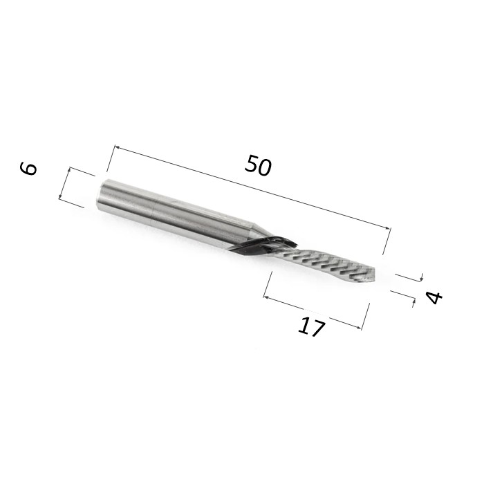 Фото фреза спиральная однозаходная стружка вниз (по акрилу, дереву, композиту) djtol a1lxd6417 в Москве и Московской области