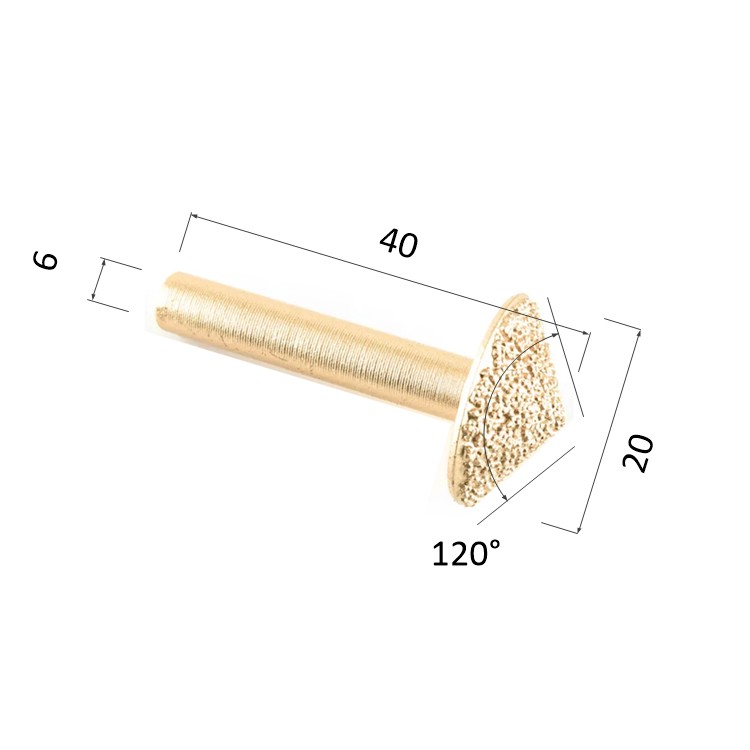 Фото фреза djtol dmv620120 алмазная шлифовальная конусная v-образная вакуумная пайка (по камню) в Москве и Московской области