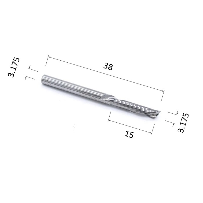 Фото фреза djtol a1lxd3.15 спиральная однозаходная стружка вниз (по акрилу (оргстеклу), дереву, композиту в Москве и Московской области