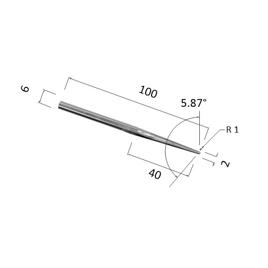 Фото фреза прямая конусная двухзаходная по акрилу, дереву, композиту (акп) djtol n2zxjq64020100 в Москве и Московской области
