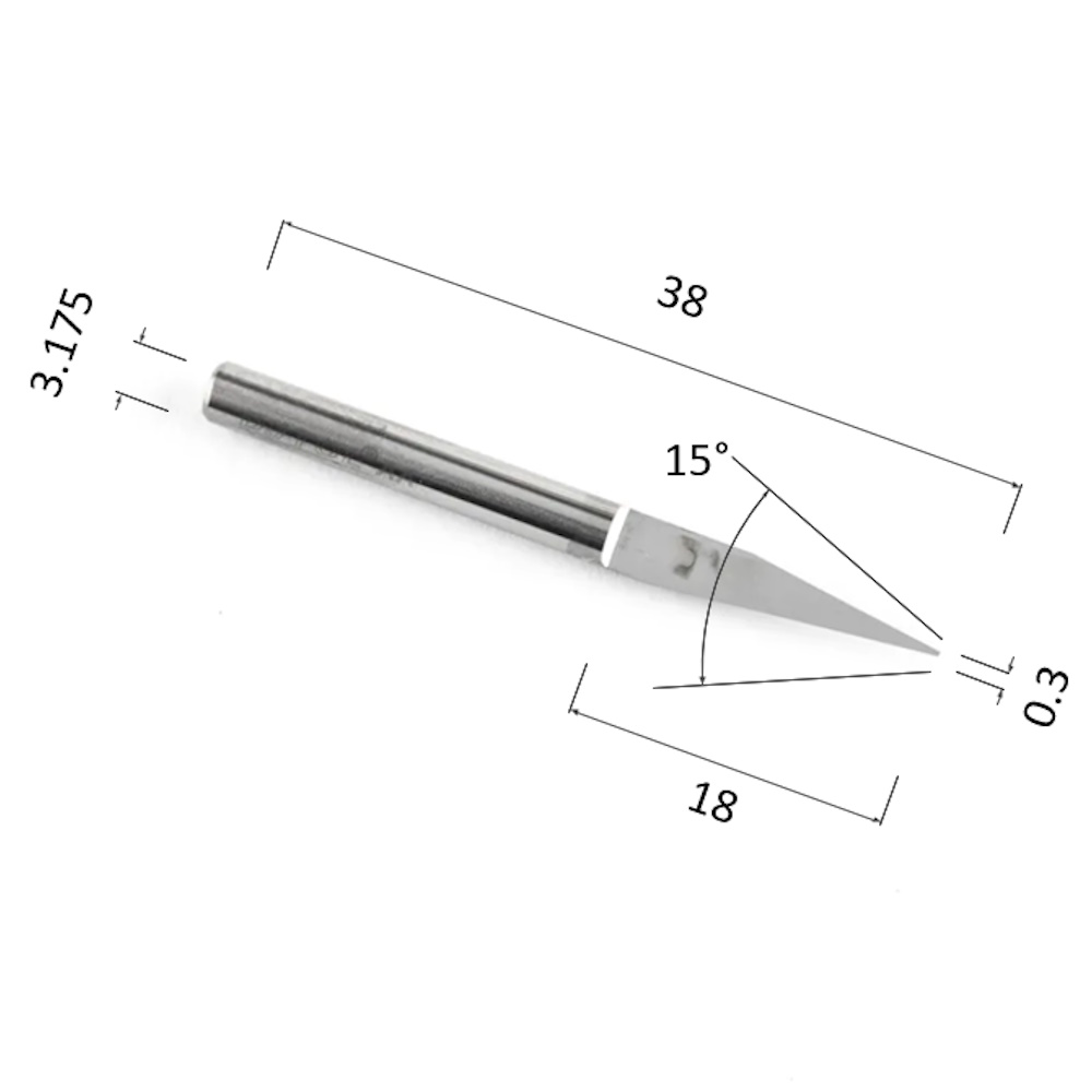 Фото гравер прямой конусный однозаходный по акрилу, дереву, композиту (акп) djtol aaj3.1503 в Москве и Московской области