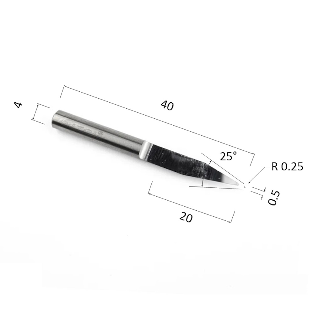Фото гравер прямой конусный однозаходный по акрилу, дереву, композиту (акп) djtol nydj4.2505 в Москве и Московской области