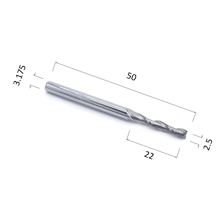 Фото фреза спиральная цилиндрическая двухзаходная по акрилу, дереву, композиту (акп) djtol n2lx3.2.522 в Москве и Московской области