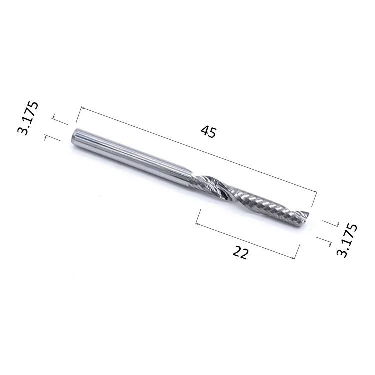 Фото фреза djtol ay1lx3.22 спиральная однозаходная стружка вверх (по дереву, композиту (акп), пластику) в Москве и Московской области