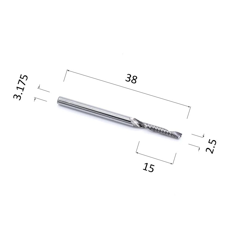 Фото фреза спиральная цилиндрическая однозаходная по акрилу, дереву, композиту (акп) djtol ay1lx3.2.515 в Москве и Московской области