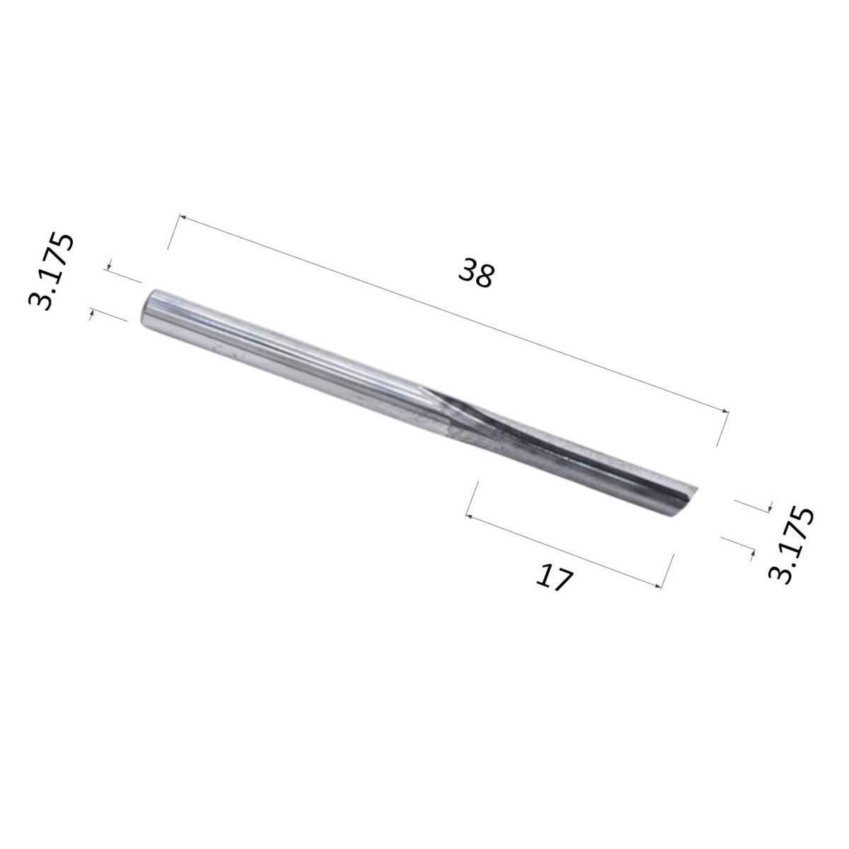 Фото фреза прямая цилиндрическая однозаходная по акрилу, дереву, композиту (акп) djtol a1zx3.17 в Москве и Московской области