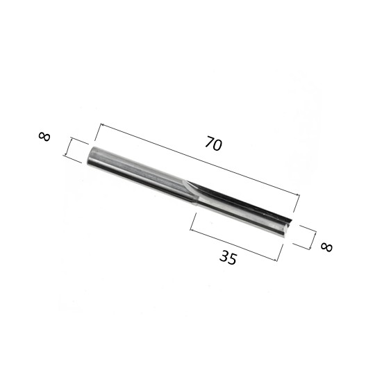 Фото фреза прямая цилиндрическая двухзаходная по акрилу, дереву, композиту (акп) djtol n2zx835 в Москве и Московской области
