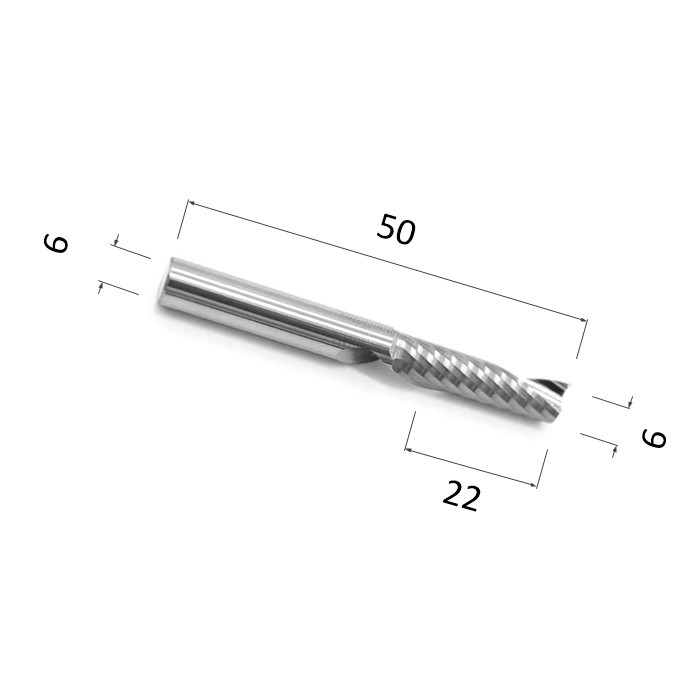 Фото фреза спиральная цилиндрическая однозаходная по акрилу, дереву, композиту (акп) djtol aay1lx6.22 в Москве и Московской области