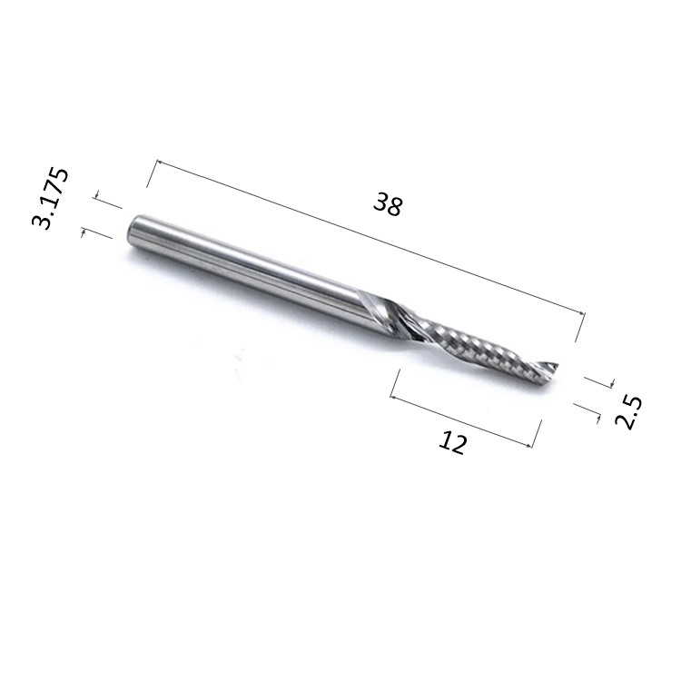 Фото фреза djtol n1lx3.2.512 спиральная однозаходная стружка вверх (по дереву, композиту (акп), пластику) в Москве и Московской области