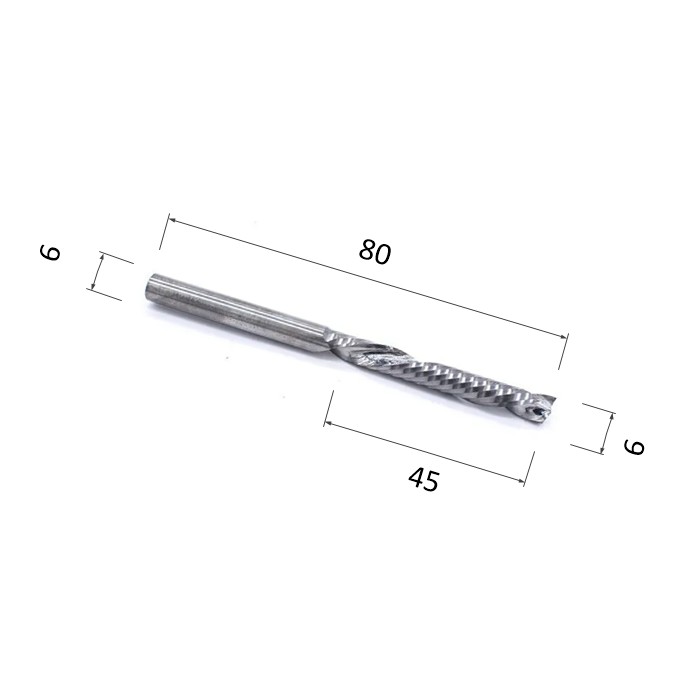 Фото фреза компрессионная спиральная однозаходная (по дереву, композиту, пластику) djtol a1flx6.45 в Москве и Московской области