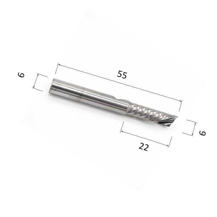 Фото фреза спиральная однозаходная стружка вниз (по акрилу, дереву, композиту) djtol a1lxd622 в Москве и Московской области