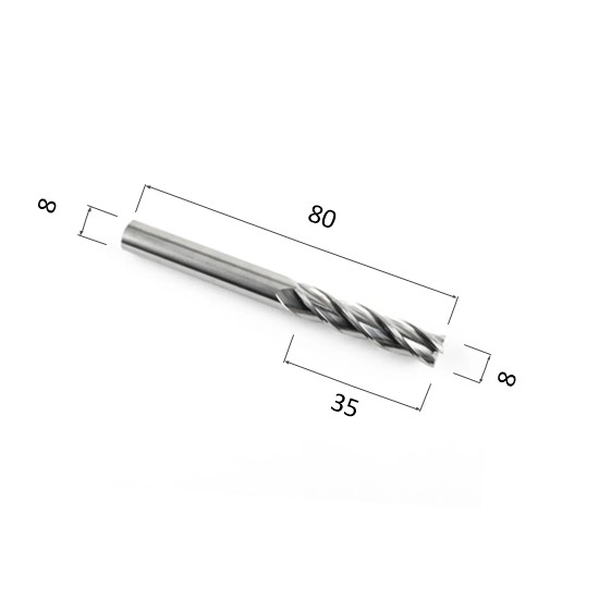 Фото фреза djtol n4lx835 спиральная четырехзаходная стружка вверх (по дереву, композиту (акп), пластику) в Москве и Московской области