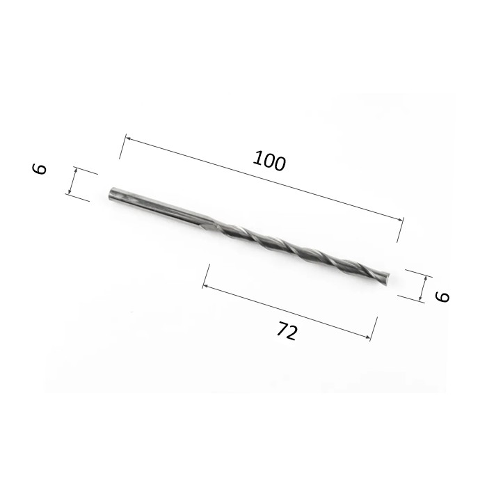 Фото фреза спиральная цилиндрическая двухзаходная по акрилу, дереву, композиту (акп) djtol a2lx672 в Москве и Московской области