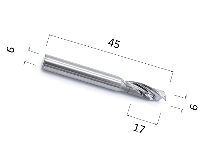 Фото фреза спиральная цилиндрическая однозаходная по алюминию, композиту (акп), меди djtol al1lx617 в Москве и Московской области