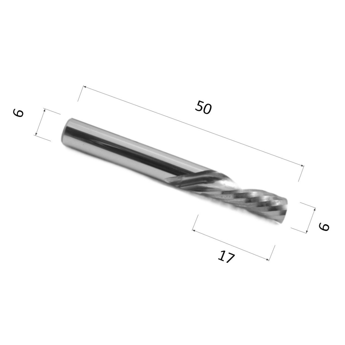 Фото фреза спиральная однозаходная стружка вниз (по акрилу, дереву, композиту) djtol a1lxd617 в Москве и Московской области