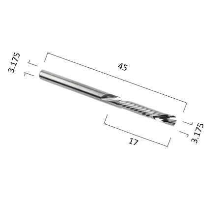 Фото фреза djtol n1lxd3.17 спиральная однозаходная стружка вниз (по дереву, композиту (акп), пластику) в Москве и Московской области