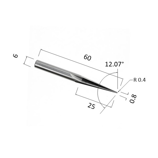 Фото фреза прямая конусная двухзаходная по акрилу, дереву, композиту (акп) djtol n2zxjq6250860 в Москве и Московской области