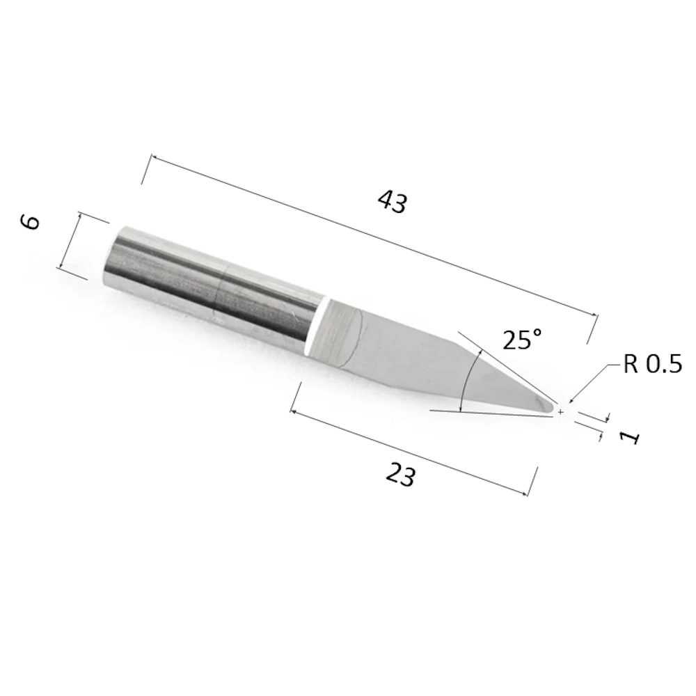 Фото гравер прямой конусный однозаходный по акрилу, дереву, композиту (акп) djtol nydj6.2510 в Москве и Московской области