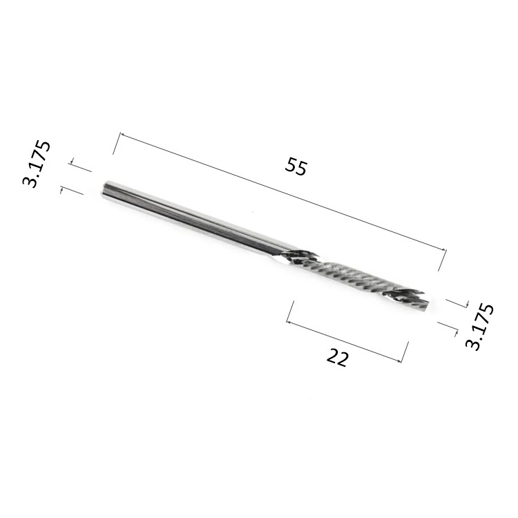 Фото фреза спиральная однозаходная стружка вниз (по дереву, композиту, пластику) djtol n1lxd3.22 в Москве и Московской области