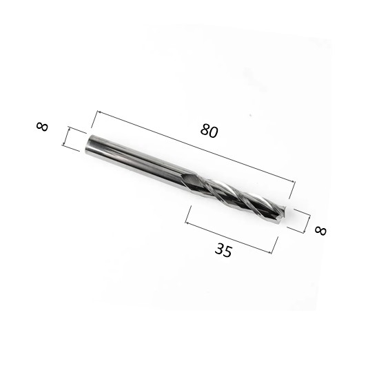 Фото фреза djtol n3lx8.35 спиральная трехзаходная стружка вверх (по дереву, композиту (акп), пластику) в Москве и Московской области