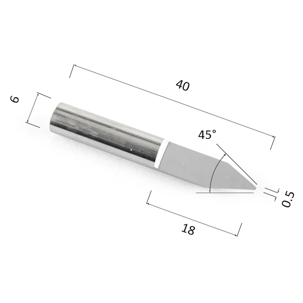 Фото гравер прямой конусный однозаходный по акрилу, дереву, композиту (акп) djtol nj6.4505 в Москве и Московской области