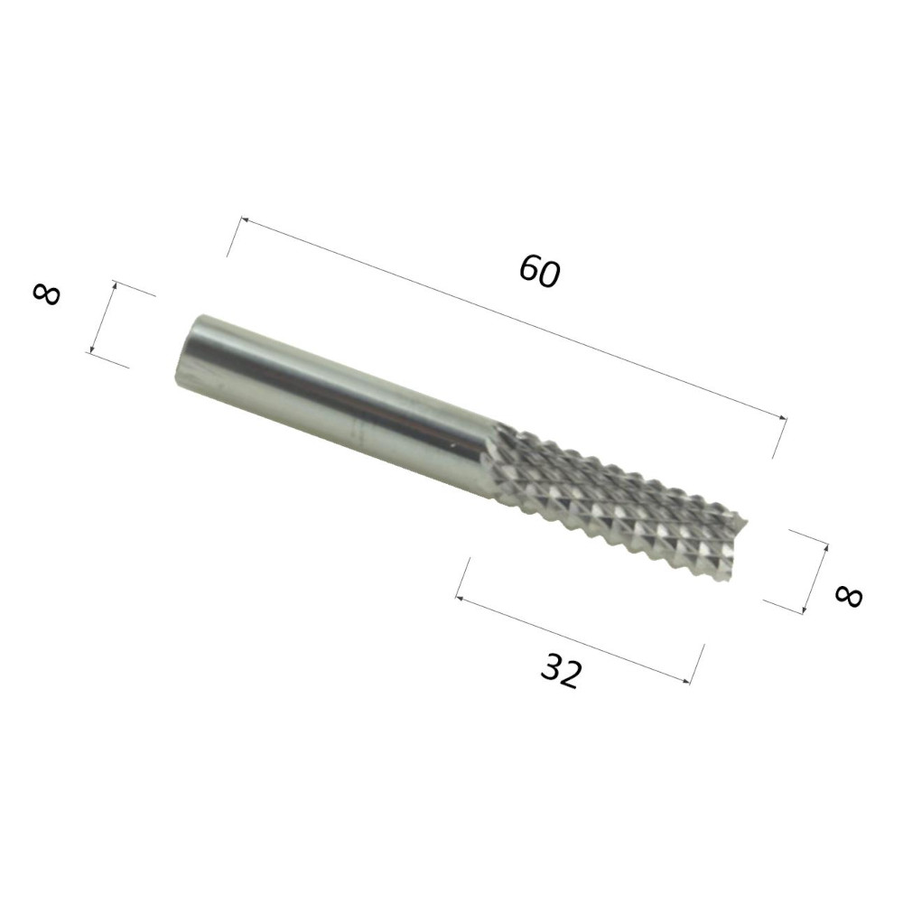 Фото фреза рашпильная прямая цилиндрическая многокромочная по акрилу, дереву, композиту (акп) djtol ast83 в Москве и Московской области