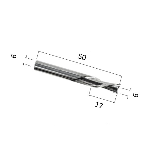Фото фреза спиральная двухзаходная стружка вниз (по дереву, композиту, пластику) djtol n2lxd617 в Москве и Московской области