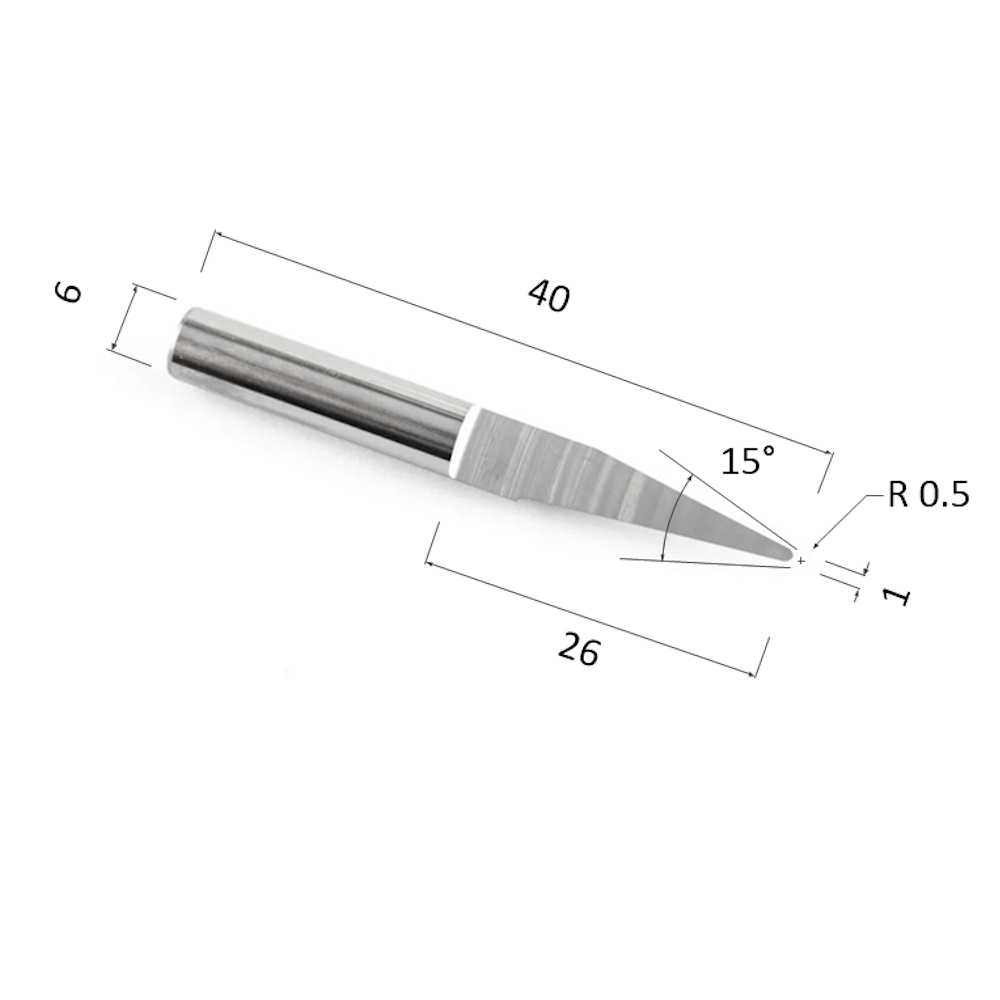 Фото гравер прямой конусный однозаходный по акрилу, дереву, композиту (акп) djtol nydj6.1510 в Москве и Московской области