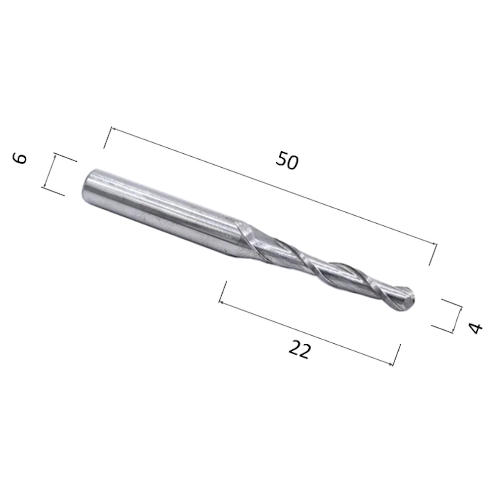 Фото фреза djtol n2qx6.4.22 спиральная двухзаходная сферическая (по дереву, композиту (акп), пластику) в Москве и Московской области