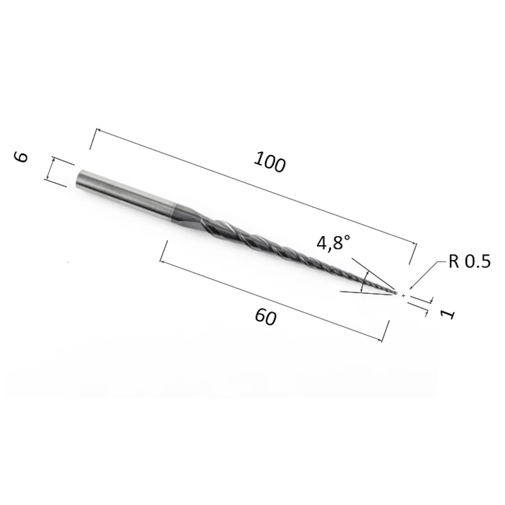 Фото фреза djtol nl2qx6.60.1 с покрытием altin спиральная двухзаходная конусная сферическая (по дереву, к в Москве и Московской области