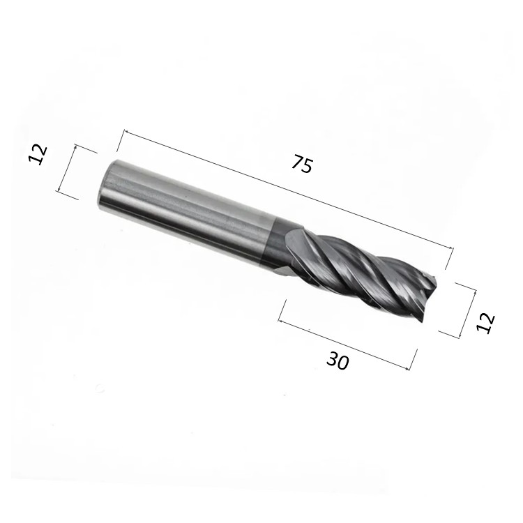 Фото фреза djtol as4lx12 спиральная четырехзаходная с покрытием altin (по стали, цветным металлам (алюмин в Москве и Московской области