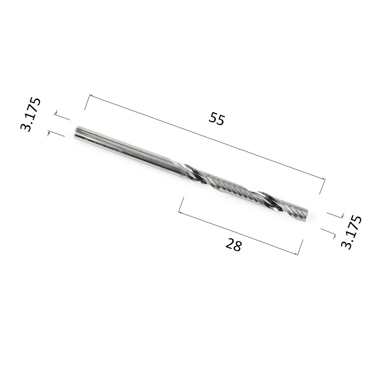 Фото фреза djtol n1lx3.28 спиральная однозаходная стружка вверх (по дереву, композиту (акп), пластику) в Москве и Московской области