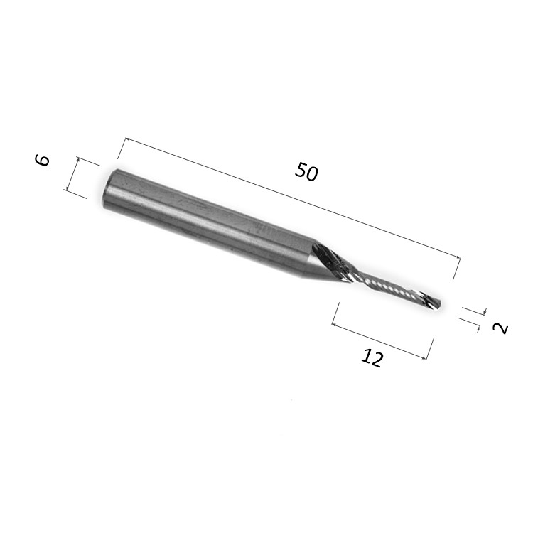 Фото фреза djtol n1lx6212 спиральная однозаходная стружка вверх (по дереву, композиту (акп), пластику) в Москве и Московской области
