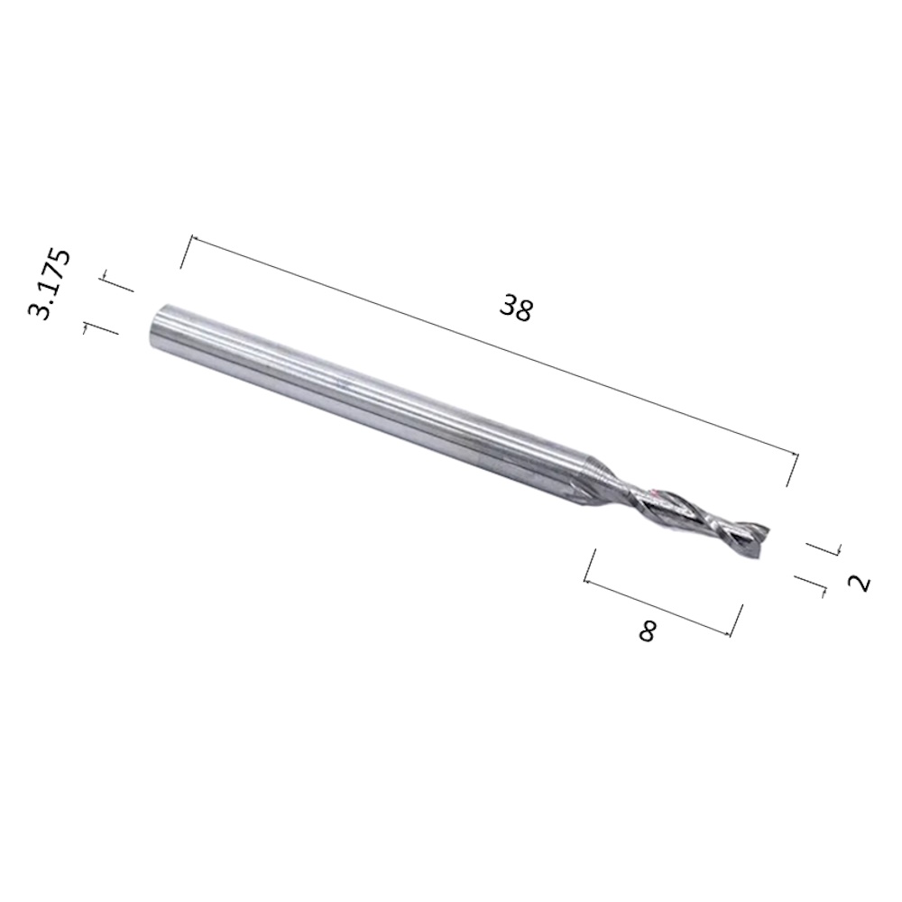 Фото фреза спиральная цилиндрическая двухзаходная по акрилу, дереву, композиту (акп) djtol a2lx3.208 в Москве и Московской области