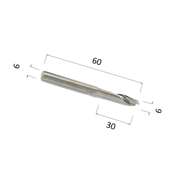 Фото фреза спиральная цилиндрическая однозаходная по алюминию, композиту (акп), меди djtol al1lx630 в Москве и Московской области