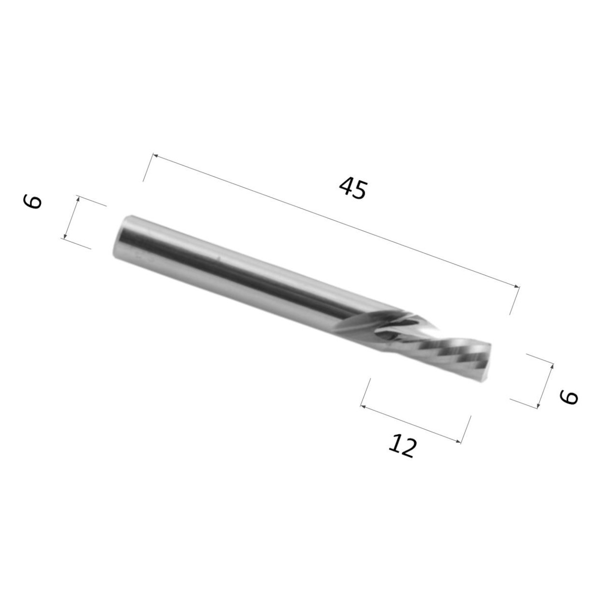 Фото фреза спиральная однозаходная стружка вниз (по акрилу, дереву, композиту) djtol a1lxd612 в Москве и Московской области