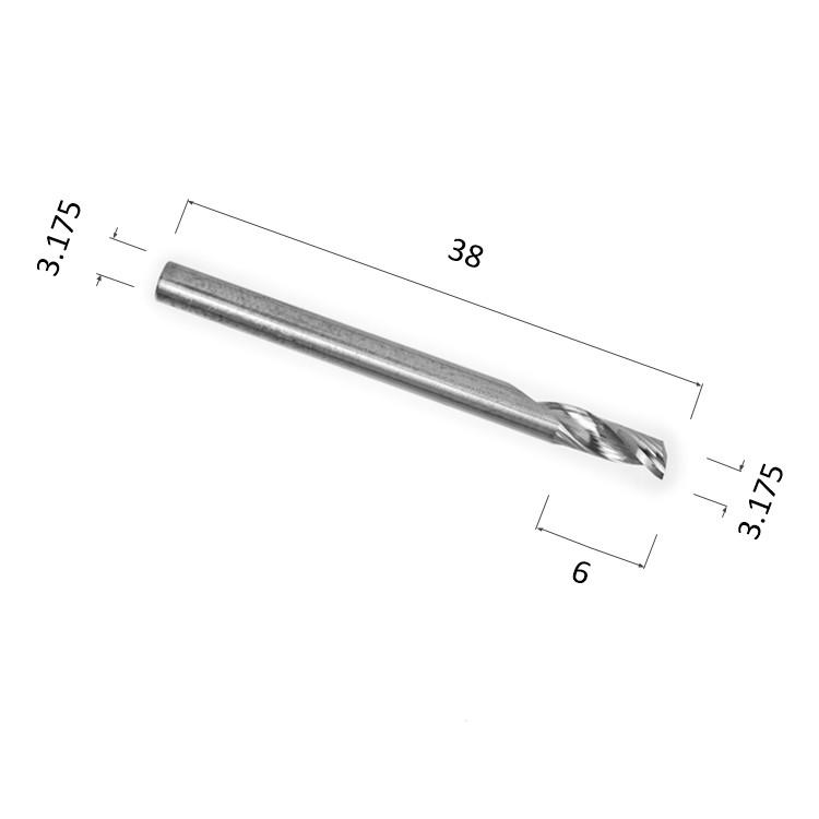 Фото фреза djtol n1lx3.06 спиральная однозаходная стружка вверх (по дереву, композиту (акп), пластику) в Москве и Московской области
